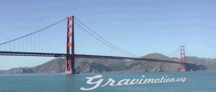 A blue sky, with the word gravimotion, to replace space-time curvature